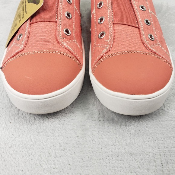NWT Spenco Malibu Coral Canvas Leather Slip On Sneakers Women 9 Shoes Casual - Picture 11 of 12